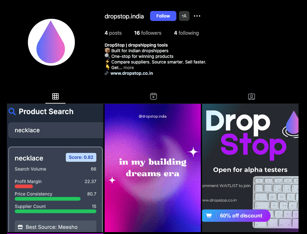 Follow us on Instagram @dropstop.india